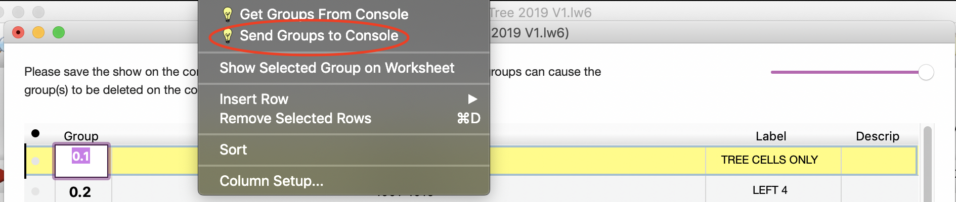 insert rows in lightwrite